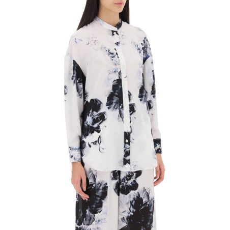 orchid maxi shirt in silk crepe