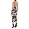 nocturnal flower draped midi dress