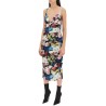 nocturnal flower draped midi dress