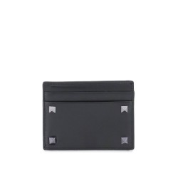 rockstud leather card holder