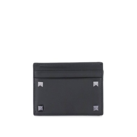 rockstud leather card holder