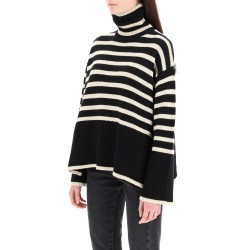 striped wool cotton turtleneck