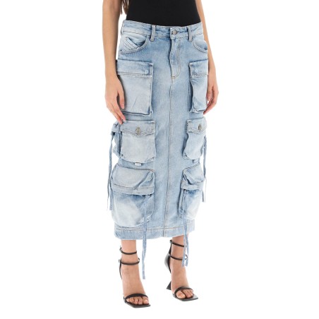 cargo denim skirt