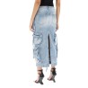 cargo denim skirt