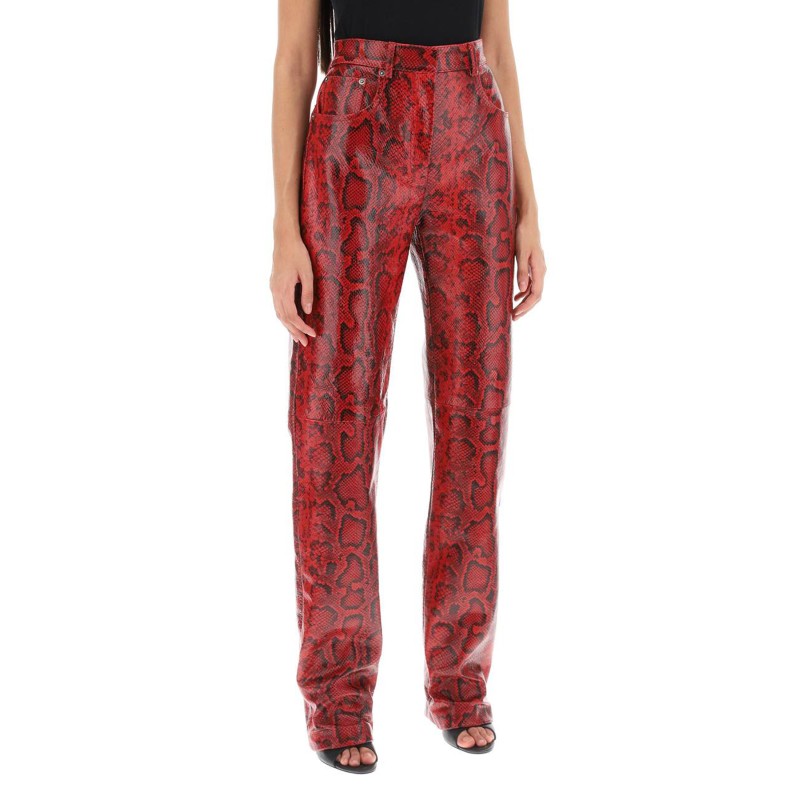 abete python print leather pants