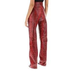 abete python print leather pants