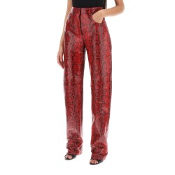 abete python print leather pants