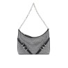 satin 'voyou party' shoulder bag with rhinestones