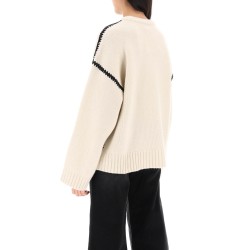 sweater with contrast embroideries