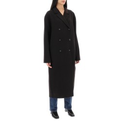 oversized double-breasted wool coat