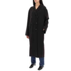 oversized double-breasted wool coat