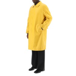 trench coat in worn-out effect coated cotton