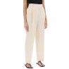 double-pleated viscose trousers