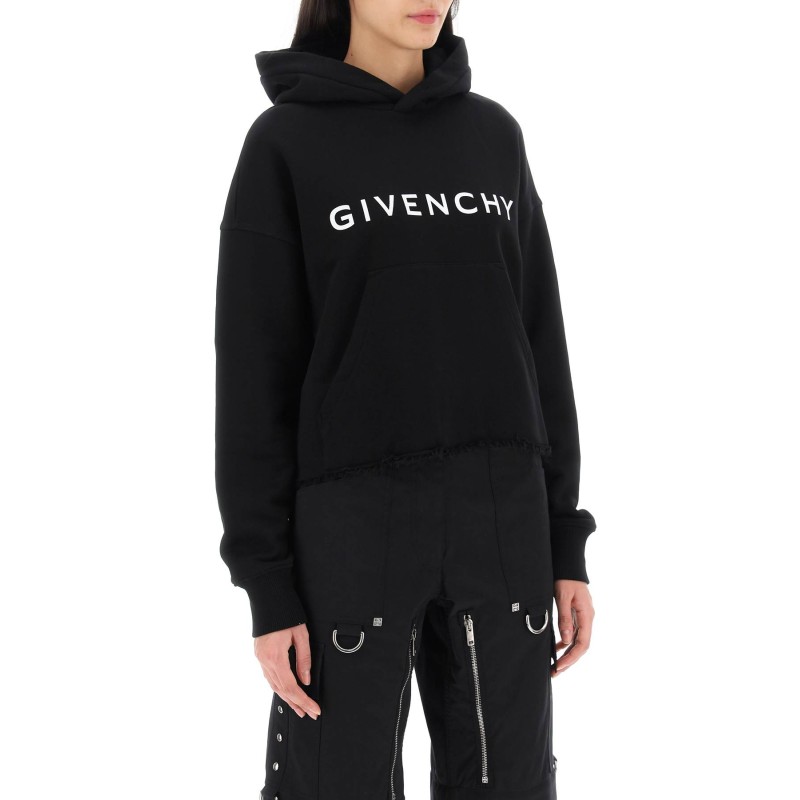 cropped hoodie with logo print