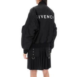 bomber jacket with logo print and 4g zipper