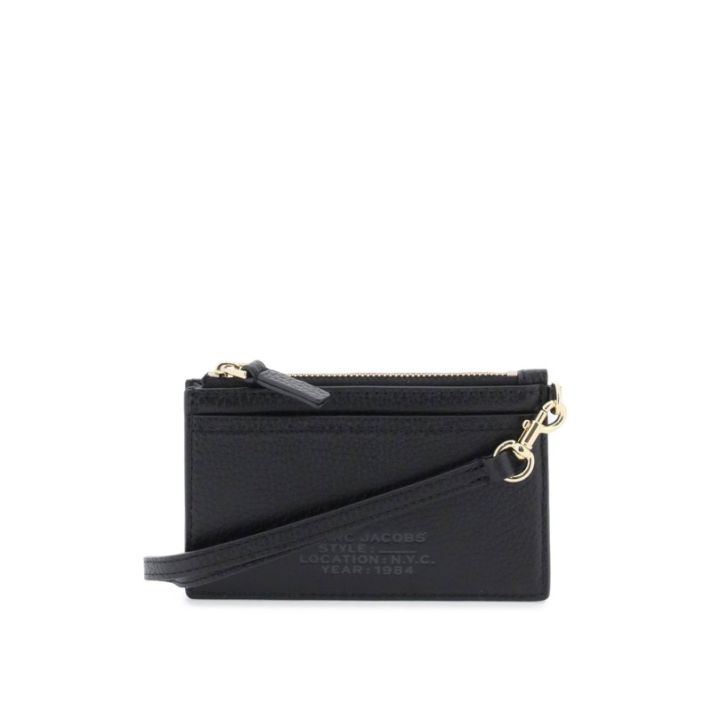 the leather top zip wristlet