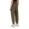 stretch wool drawstring pants