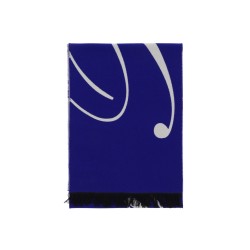 silk and wool logo scarf