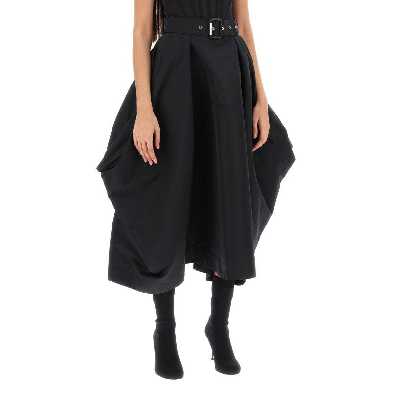 peg-top skirt in polyfaille