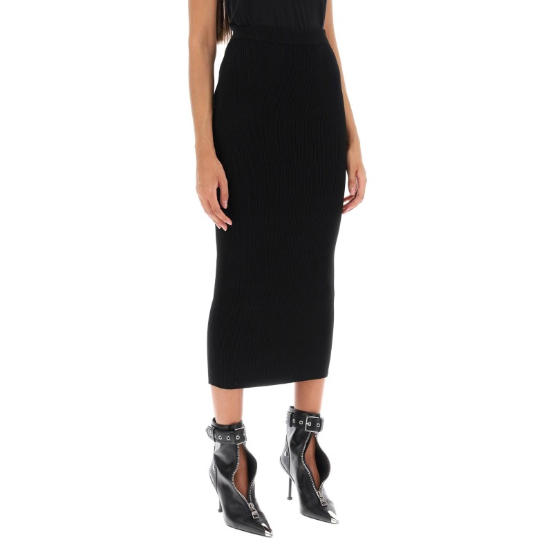 ribbed-knit pencil skirt