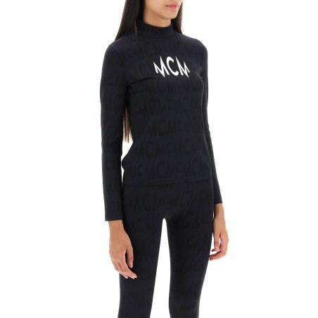 long-sleeved top with logo pattern