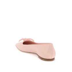 patent leather ballet flats with asymmetrical bow