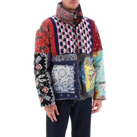 reversible patchwork down jacket