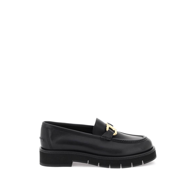 gancini buckle loafers