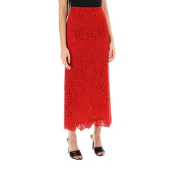 floral guipure lace pencil skirt