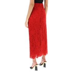 floral guipure lace pencil skirt