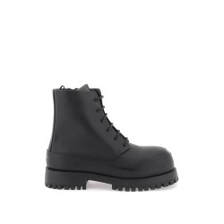 rubberized leather combat boots