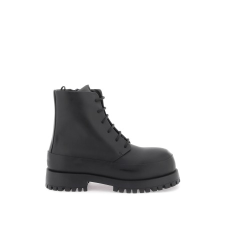 rubberized leather combat boots