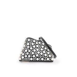 mini midnight clutch with mirrored studs