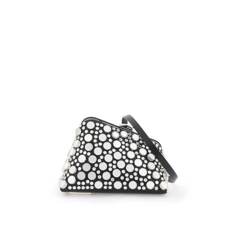 mini midnight clutch with mirrored studs