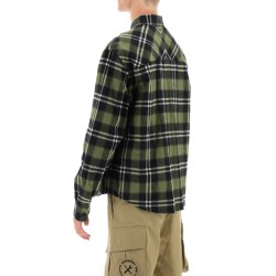 check flannel shirt with rubberized logo