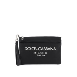 nylon pouch with rubberized logo