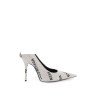 logoed square knife pumps with rhinestones