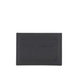 embossed logo leather cardholder