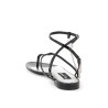 patent leather thong sandals with padlock