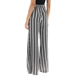 striped silk satin pants