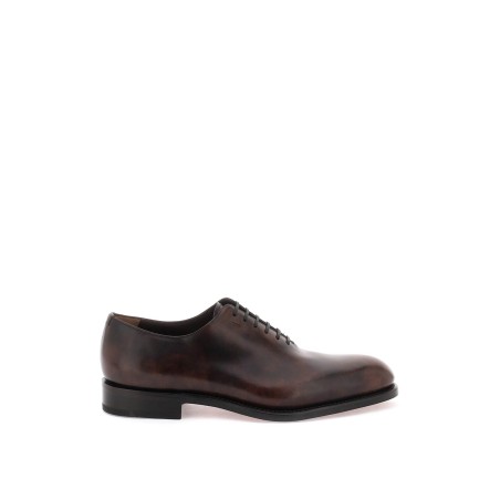 shiny leather oxford lace-ups