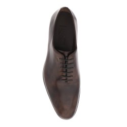 shiny leather oxford lace-ups