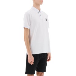 slim fit polo shirt with logo patch