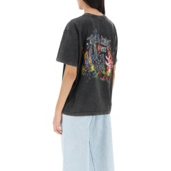 oversized t-shirt with print and rhinestones