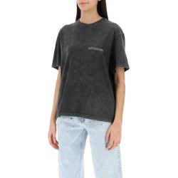 oversized t-shirt with print and rhinestones