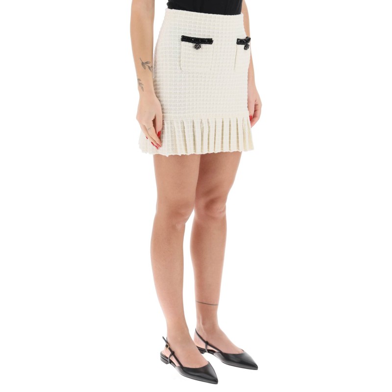 knitted mini skirt with sequins