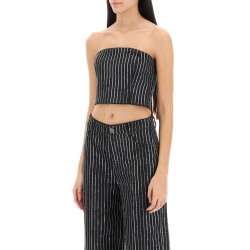 cropped top with sequined stripes