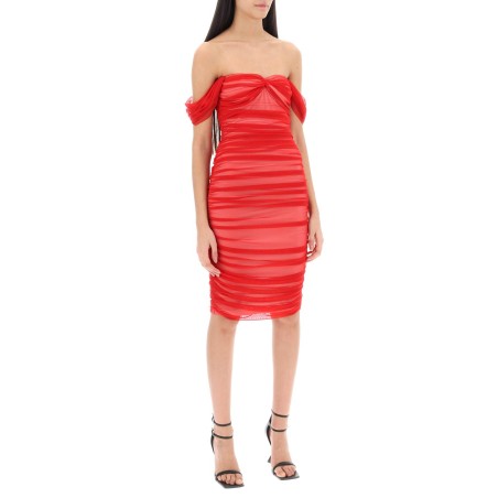 walter draped mesh dress