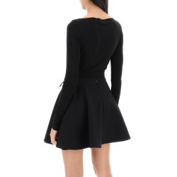 belted long-sleeved bodysuit