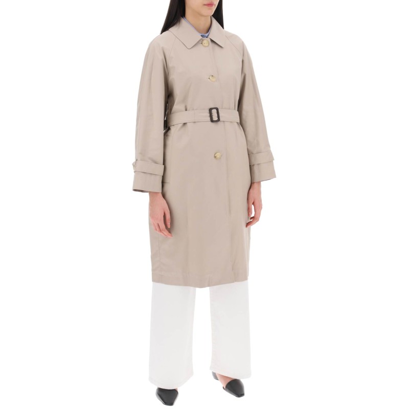 single-breasted trench coat in water-resistant twill